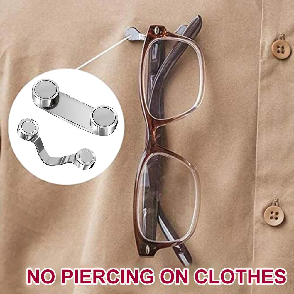 Stay In Place Glasses Holder Multi Functional Portable Zinc Alloy Eyeglass Clip