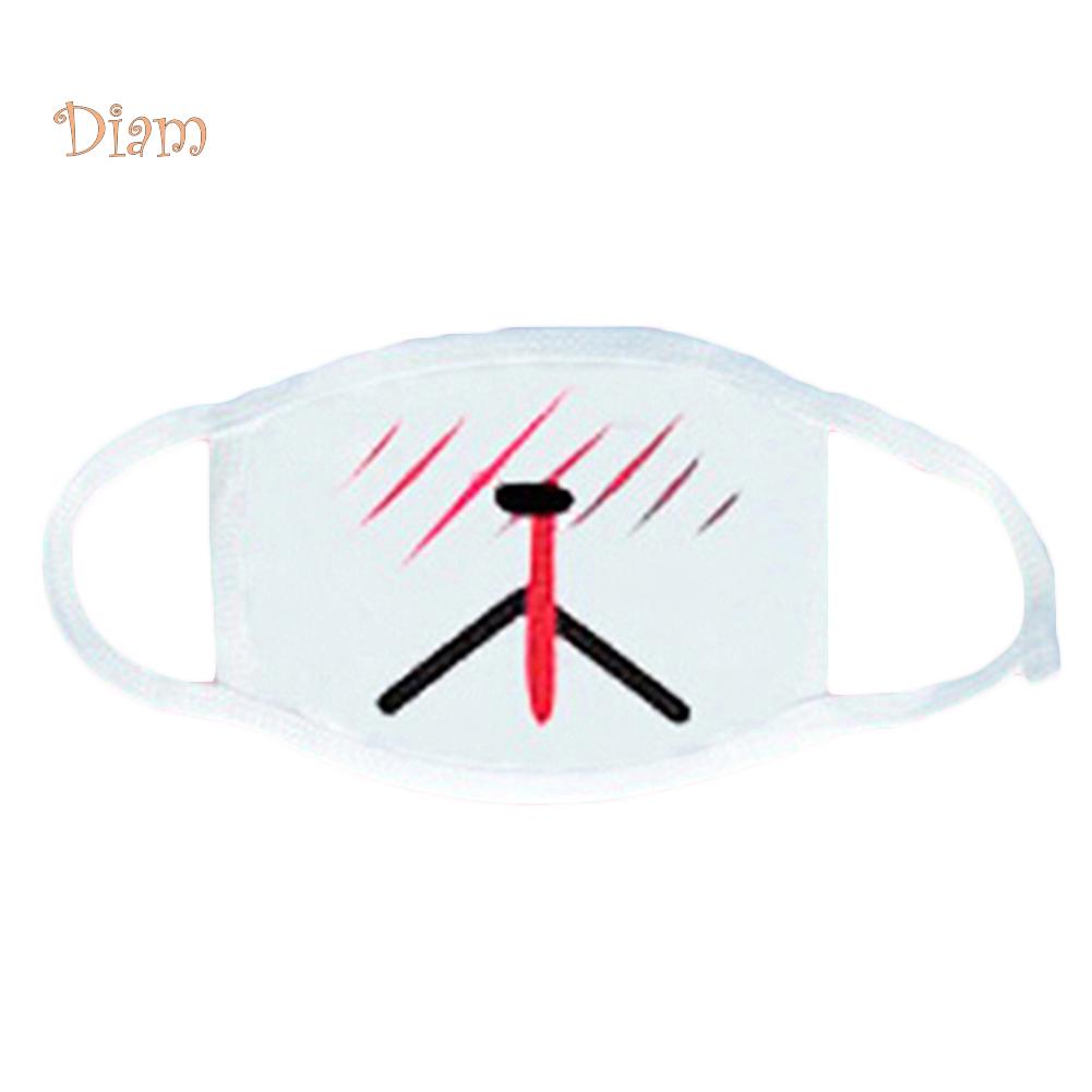 ALL-FASHION-MALL Λευκή Anime Εμοτικόν Μάσκα Στόματος Kaomoji Αντι-Σκόνης Kawaii Μάσκα Προσώπου