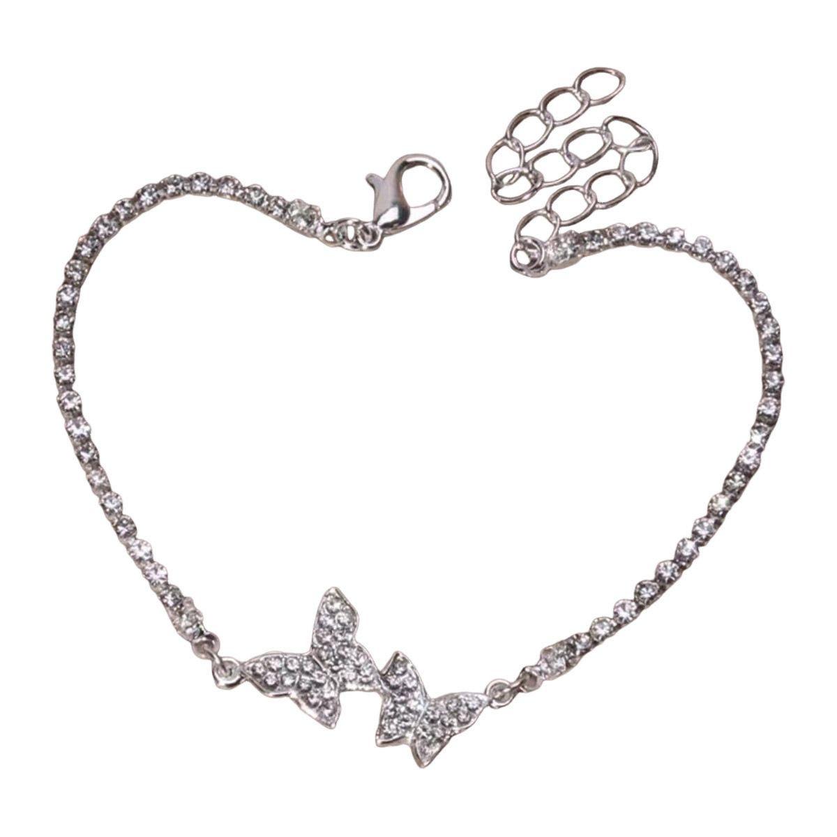 

17KM 1шт Цирконий Бабочка Браслет, Лесная серия Высококачественный универсальный ручной работы для подруги, рождественский подарок