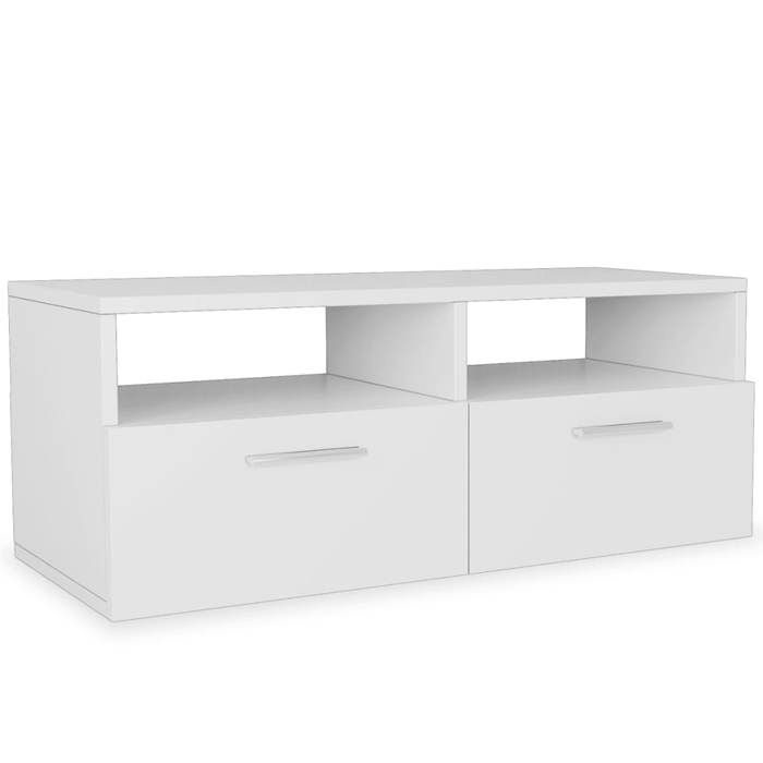 VidaXL Meuble TV Bois d’ingénierie 95x35x36 cm Blanc 244867