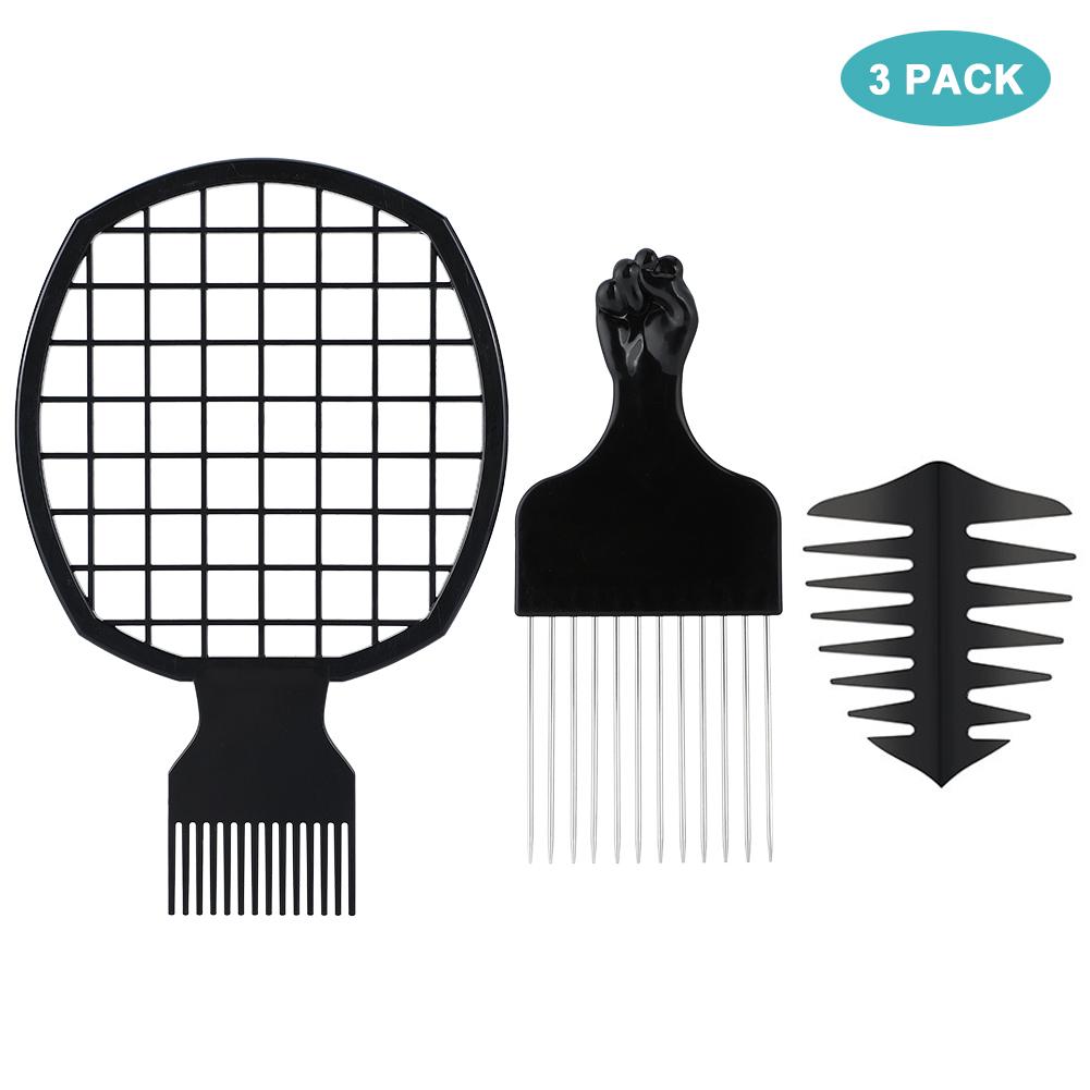Hair comb 3pcs for 1set Afro Comb Metal Pick Comb Hairstyle tools