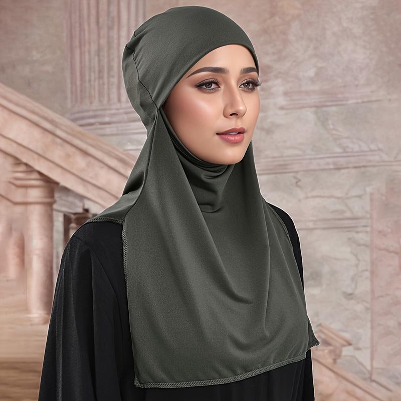 Muslim Fashion Women Soft Hijabs Scarf Instant Ready To Wear Hijab Shawl Plain Scarves Islamic Turban Lady Long Shawls Headwrap