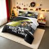 3 Piece Bedding Set Road Cyclist Break The Limit Yellow Black Action Print Duvet Cover for Men Fan Gift