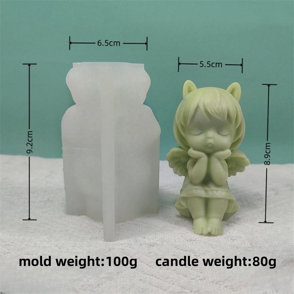 3D Flower Picking Girl Candle Silicone Mold DIY Wishes Wings Girl Candle Gypsum Soap Resin Mold Chocolate Cake Baking Tool Gift