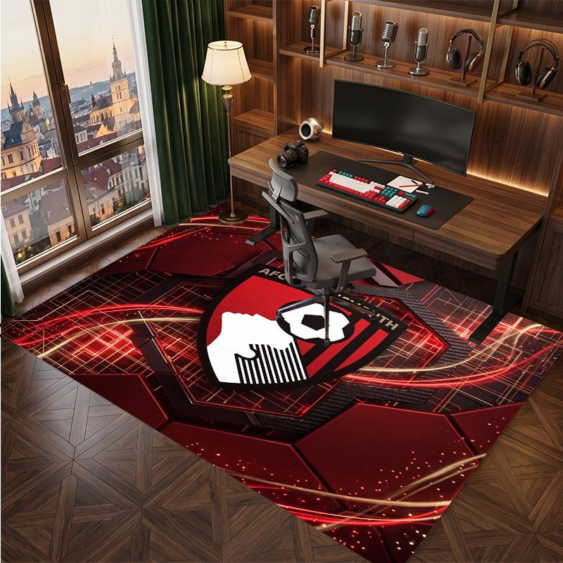 Bournemouth Football Print Crystal Velvet Rug, Comfortable Water Absorbent Non Slip Indoor Floor Carpet