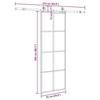 VidaXL Sliding Door Hardware Kit Black 76x205 Cm ESG Glass, Interior Door, Interior Barn Door, Door 3375943