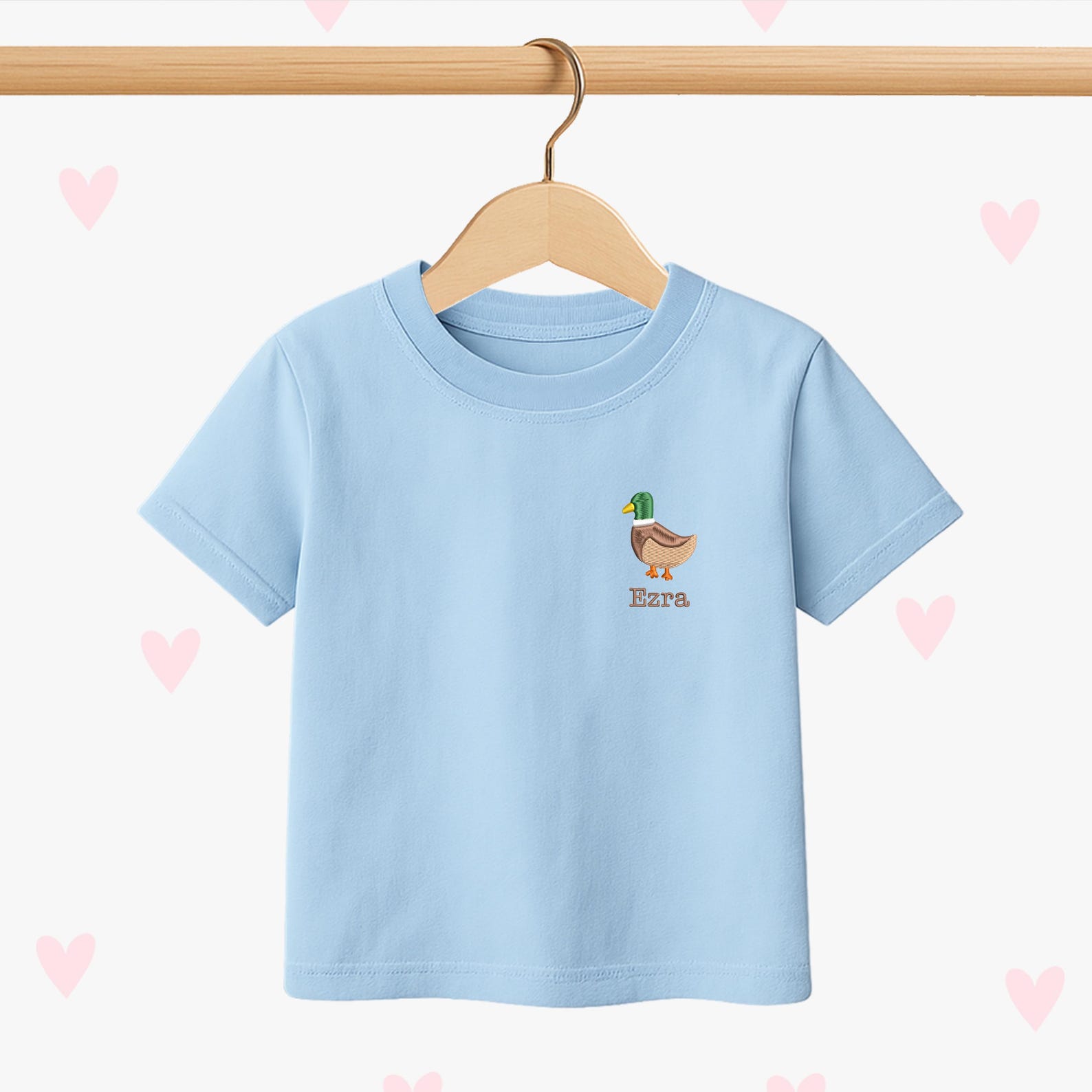 Duck Embroidered Kids T-shirt: Personalized Children s Tee 100