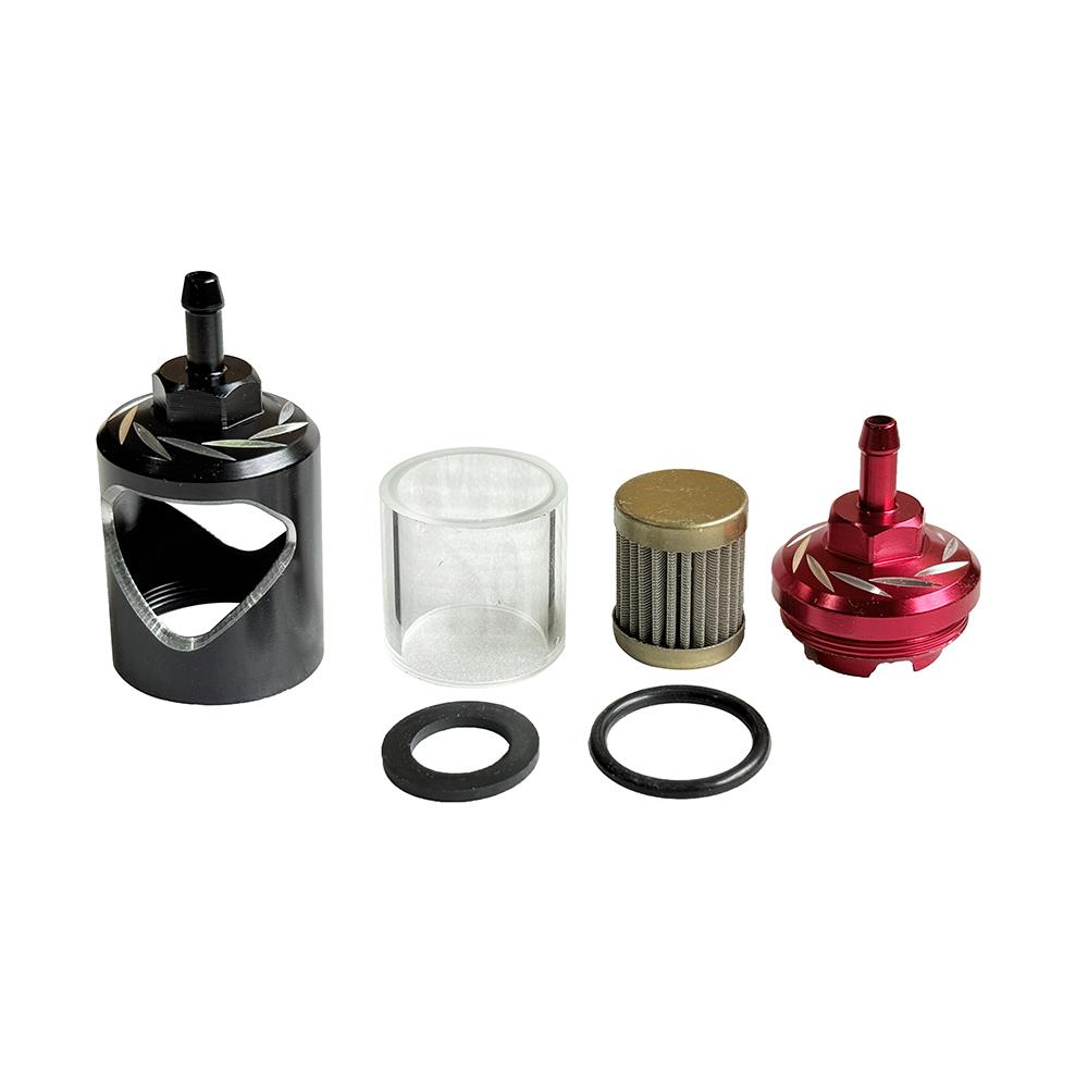 6mm Universal Motorcycle Inline Carb Fuel Gas Filter Fuel Alloy Motor Oils Filter Stainless Steel Core Glass Perspective Filter