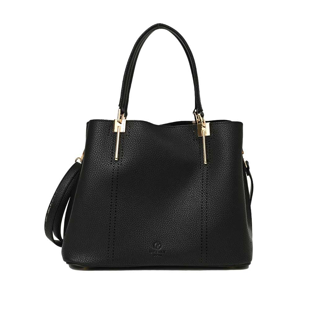 

Tote Bag Punching Design Tote Bag for Women Large Capacity [MORE AUNI] D.KELLY BL-79 (BLK)