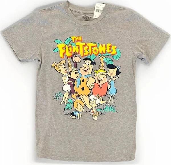 The Flintstones Gray Graphic T-Shirt New 110