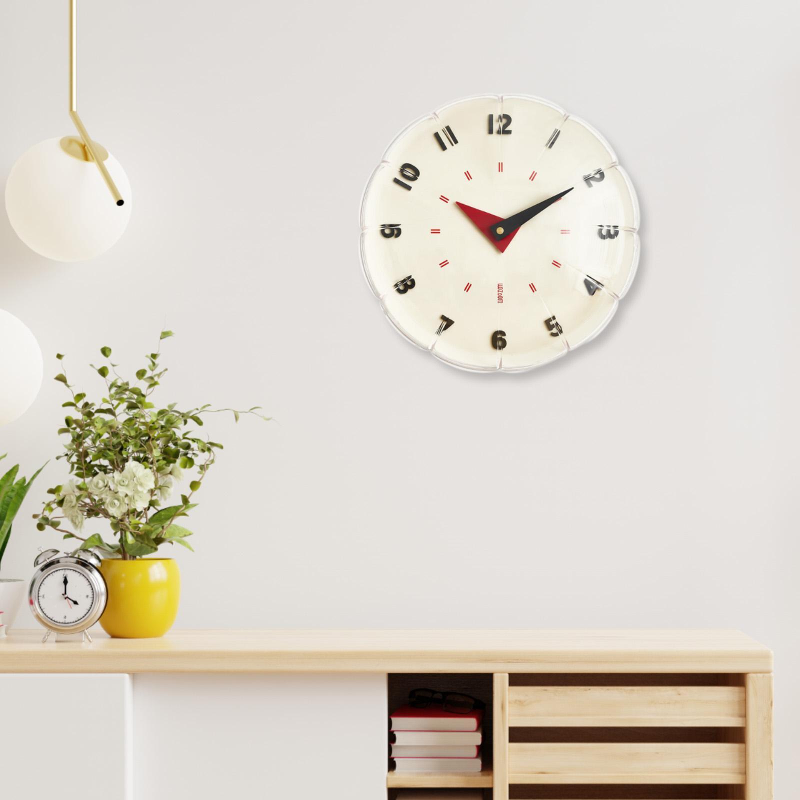 

Decorative Wall Clock Creative Simple Round Table Clock Wall Hanging Clock for Study Dining Room Kitchen Indoor Home Decoration бежевий