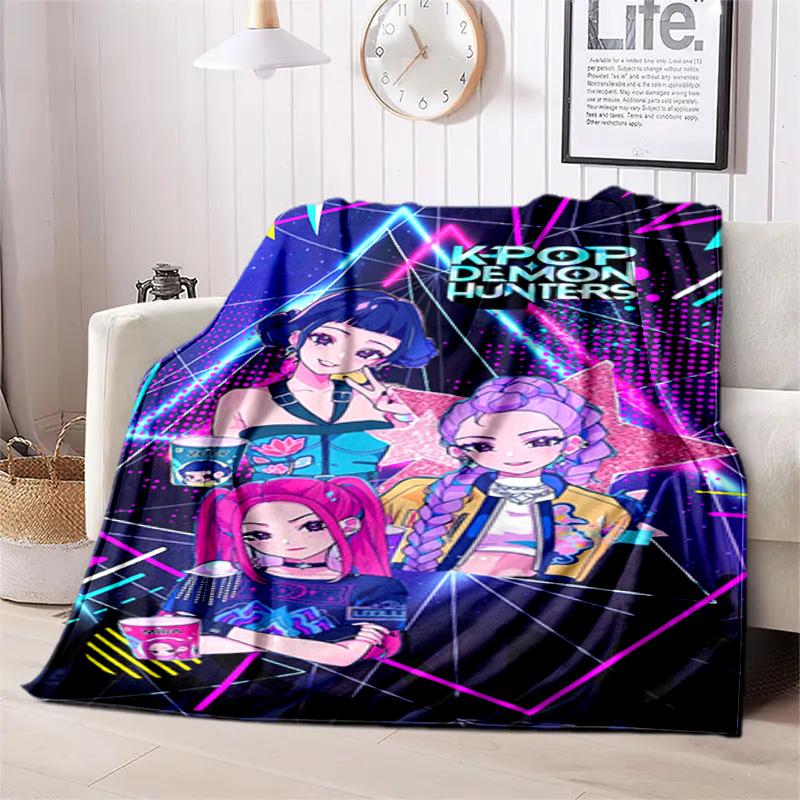 Kpop Demon Hunters Blanket Suitable All Seasons Soft Comfortable Sofa Office Home Blanket Holiday Birthday Gift Blanket Home Decor Camping Trip