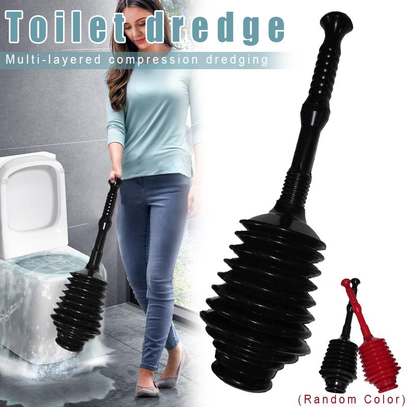 1 Stück/Los Tragbarer Flexibler Leistungsstarker Toilettenpömpel Verstopfungsentferner Hochdruck-Stoß-Pömpelwerkzeug für Verstopfte Badezimmer-Toiletten