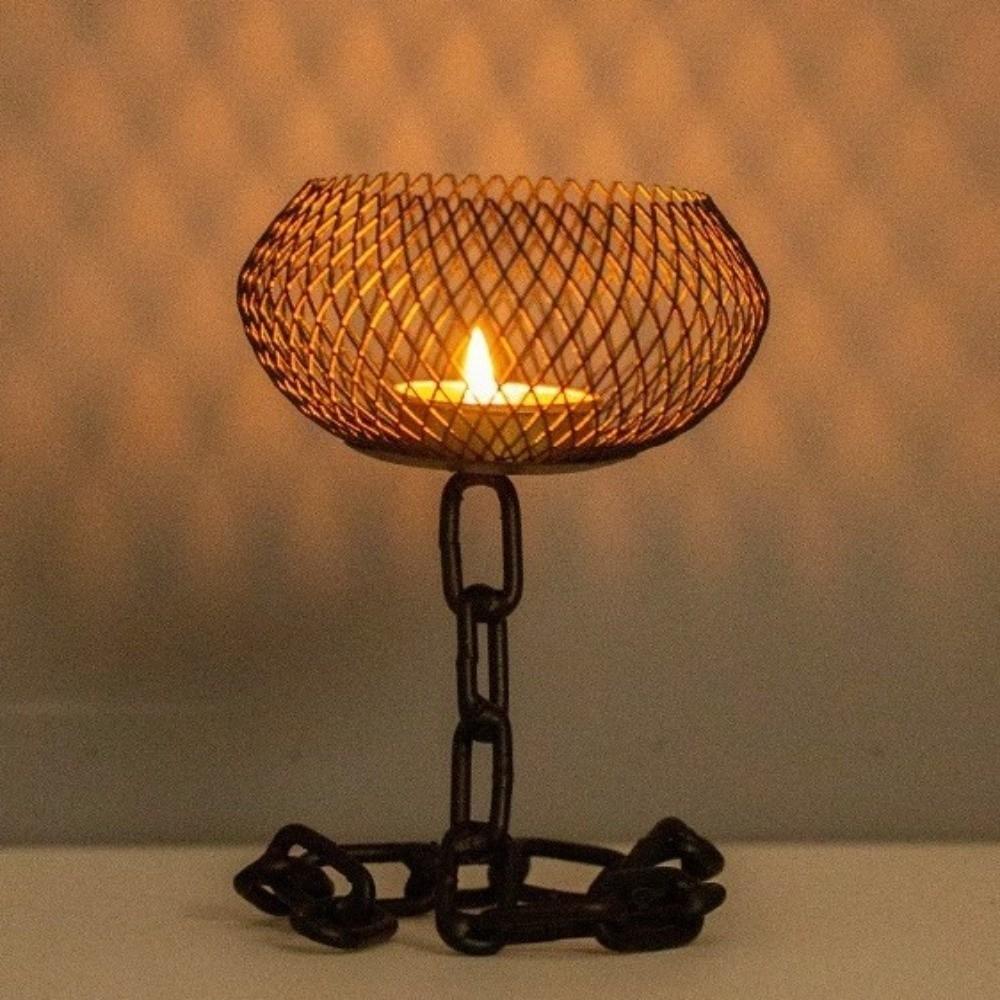 Metal Iron Lantern Candle Holder Vintage Candles Stand Candle Containers Candlestick  Dining Room