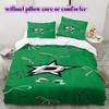 Ice Hockey Logo Pattern Bedding Quilt Set Quilt Cover Pillowcase Home Decoration Birthday Gift (1*duvet Cover+ 2*pillowcase, Without Core)