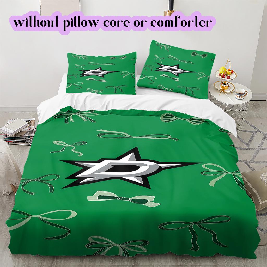 Ice Hockey Logo Pattern Bedding Quilt Set Quilt Cover Pillowcase Home Decoration Birthday Gift (1*duvet Cover+ 2*pillowcase, Without Core)