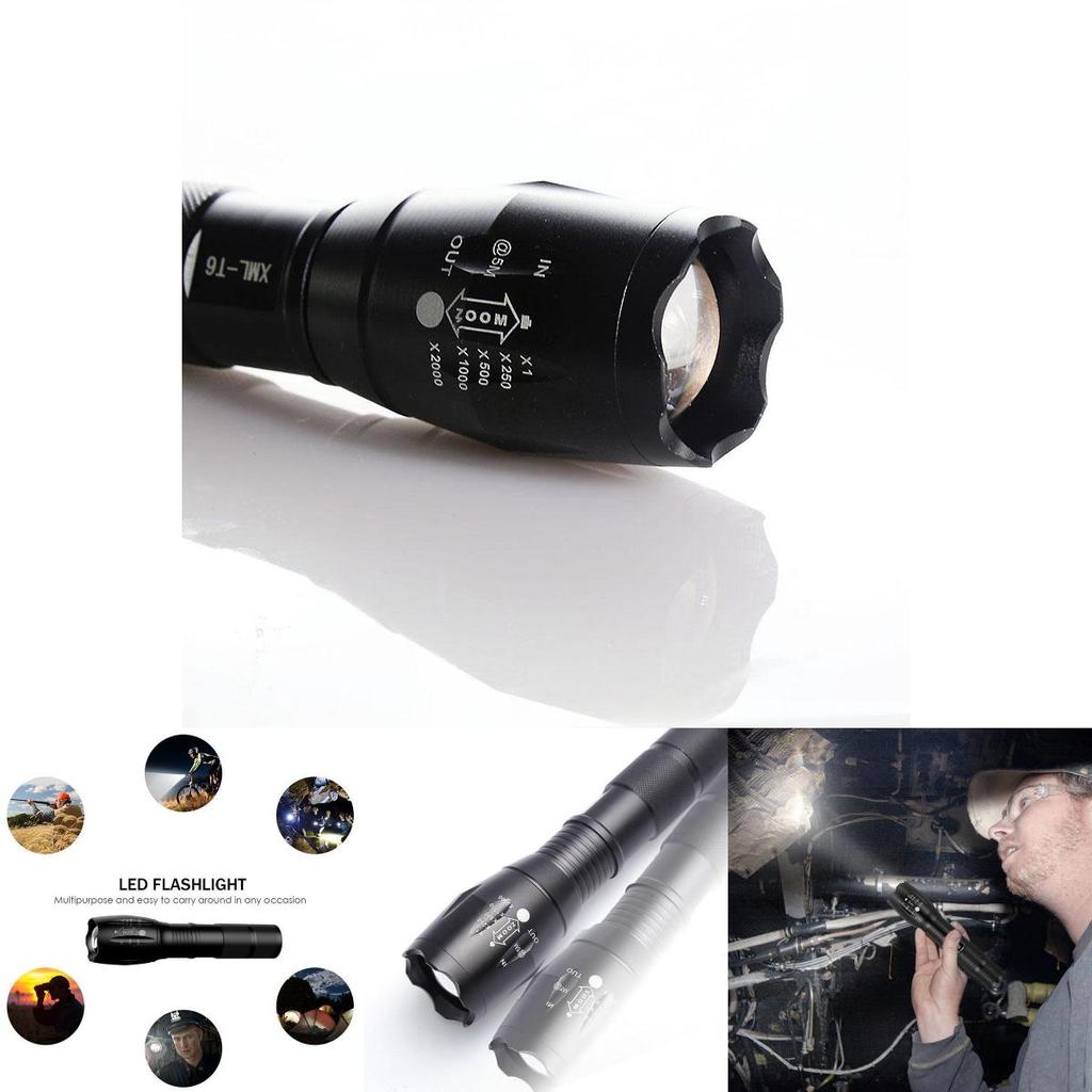 Ultra Bright 1000 Lumens Tactical Military Led Flashlight With Zoom Function