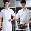 Chef Uniform Sweat-Wicking Stain-Resistant Washable Snap-Button Stand-Up Collar Work Clothes Restaurants Hotels Clubs Chef Coat