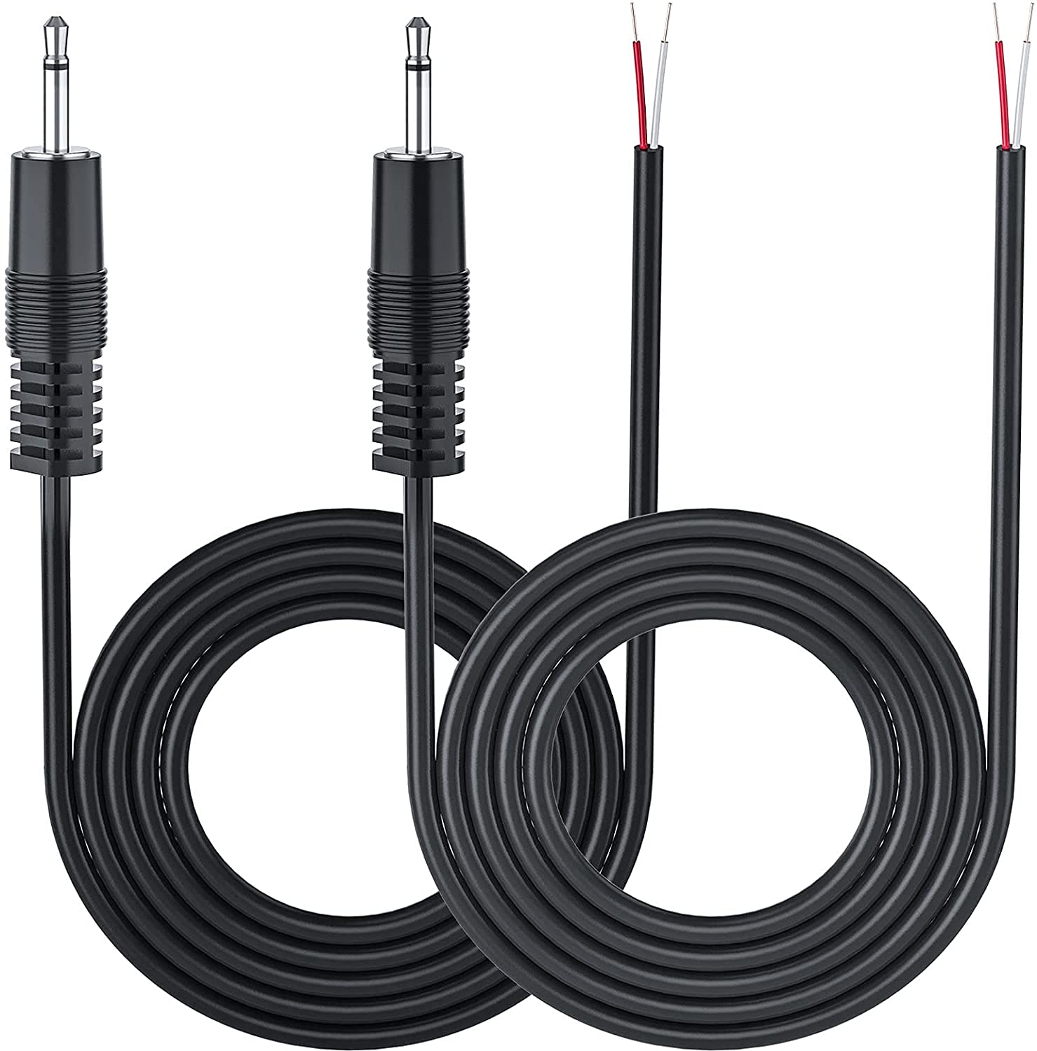 

loose cable 2 pieces 2m mini plug speaker cable wuernine conversion monaural AUX audio cable bare wire extension cable homemade cord 12v DC trigger