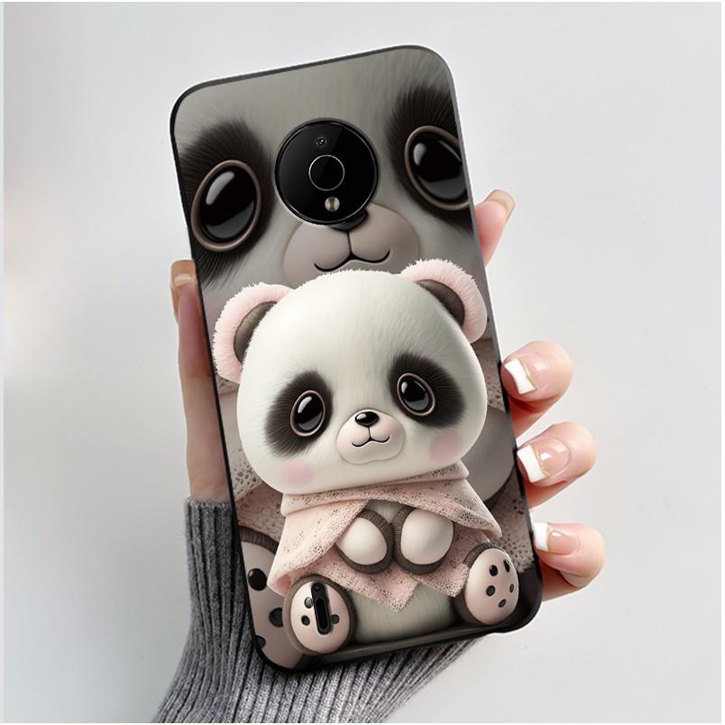For Nokia C200 C100 Case Cute Love Rabbit Funny Cartoon Black Soft Silicone Protective Cover For NokiaC200 NokiaC100 Phone Case