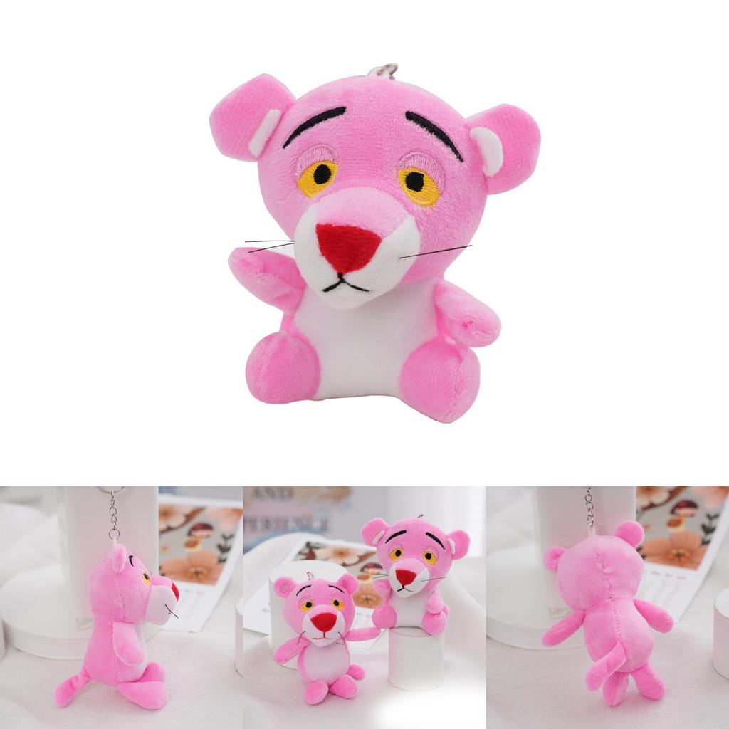 Niedlicher Pink Panther Plüschtier Schlüsselanhänger Entzückende Mini Stofftierpuppe für Mädchen