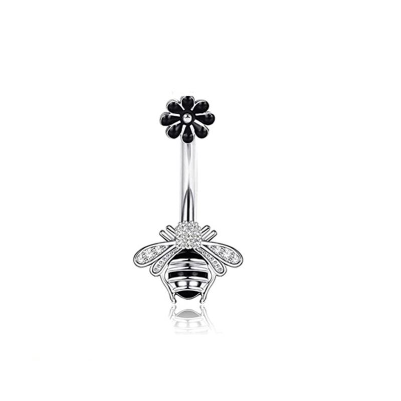 European And American Stainless Steel Umbilical Nail Turtles Fashion Mermaid Vermiculite Belly Button Buckle Umbilical Ring Puncture Jewelry