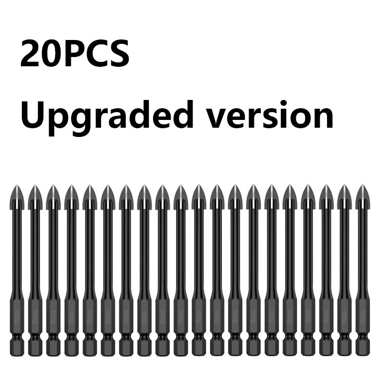 10Pcs 6mm Cross Hex Drill Bit Set For Tile Porcelain Glass Mirror Multifunction Tile Porcelain Drill Bit Kit Tool Carbide Drills