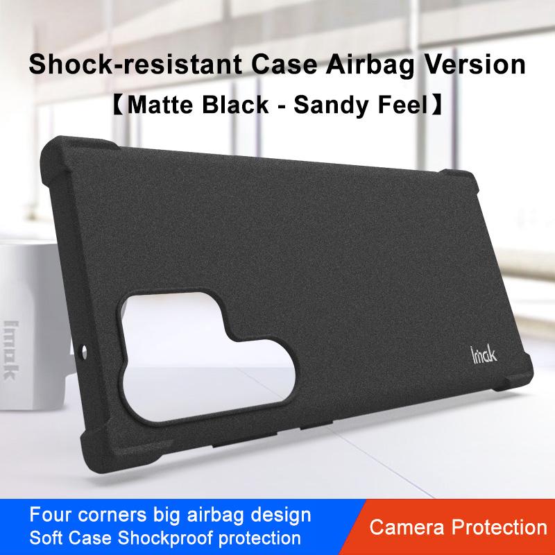 

IMAK For Samsung Galaxy S23 Ultra Anti-Fingerprint Mobile Phone Case Four Corners Airbag TPU Matte Cover Black