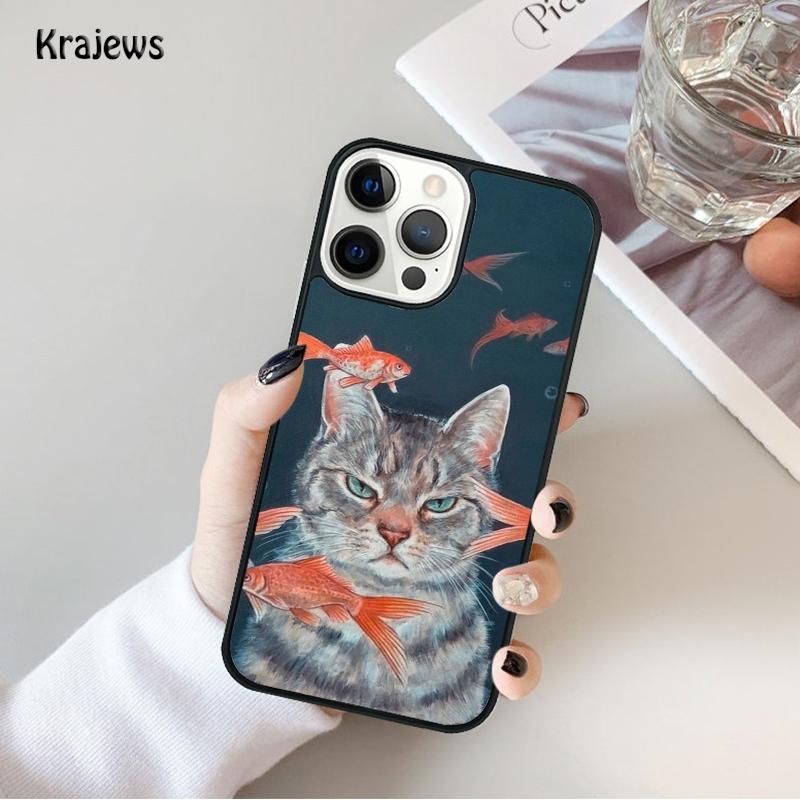 Funny Cartoon Cat Phone Case For iPhone 17 Air 16 15 14 Ma Plus 11 12 13 Pro Ma Phone Cover Coque