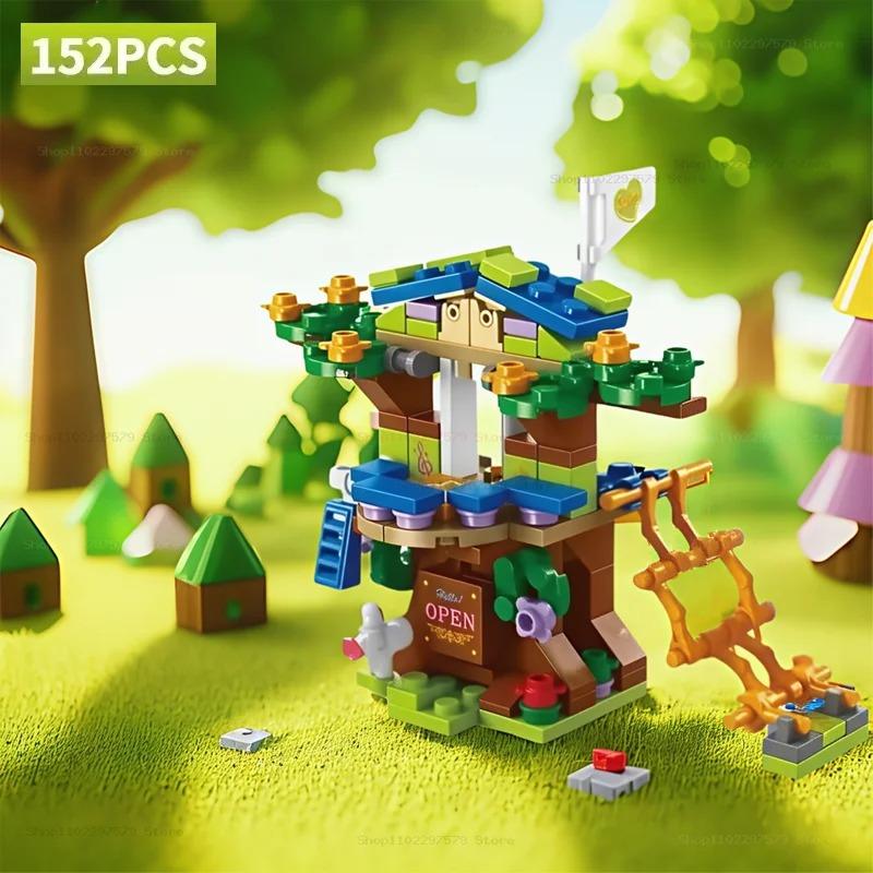 6-in-1 Tree House Mini Model Building Blocks, Children's Educational Street Scene Assembly Toys, Christmas Gifts Boys And Girls