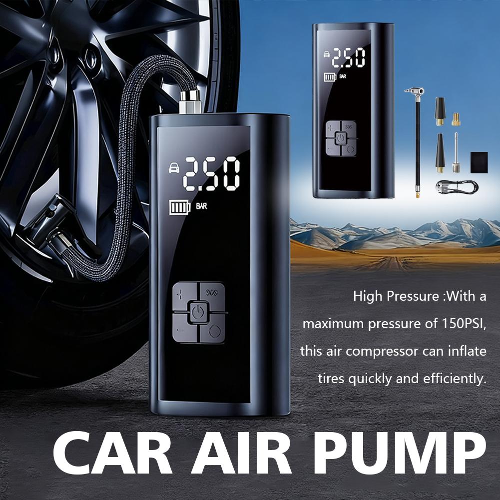 Mini Portable Air Pump Portable Air Compressor For Car Tires Fast Air Pump Accurate Pressure Air Pump With Led Display V1o4