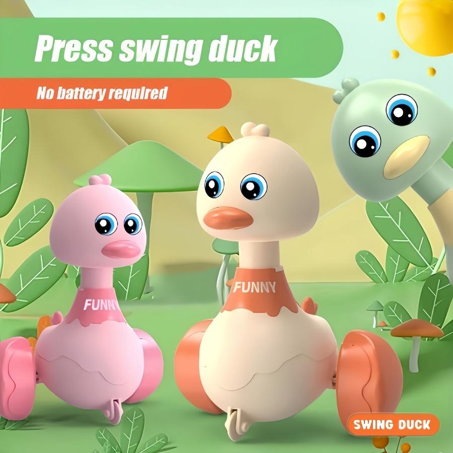 1pc Jouet Voiture Canard Appuie et Avance, Pas de Pile Nécessaire, Fonctionnement Manuel, Thème Animal, Plastique, Multicolore Cadeau Idéal pour Noël ou Anniversaire