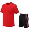 Costume de sport d'été pour hommes, fitness, manches courtes, vêtements de course à séchage rapide, amples, vêtements de sport décontractés