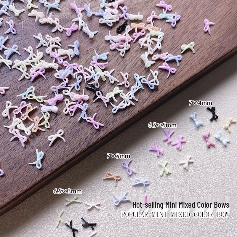 

Ballet-Style Resin Bow Nail Art Set: Mini & Large DIY Press-On Accessories