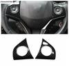 For Honda Vezel HR-V 2014 -  ABS Carbon Fiber Car Steering Wheel Button Frame Decoration Cover Trim Accessories Interior