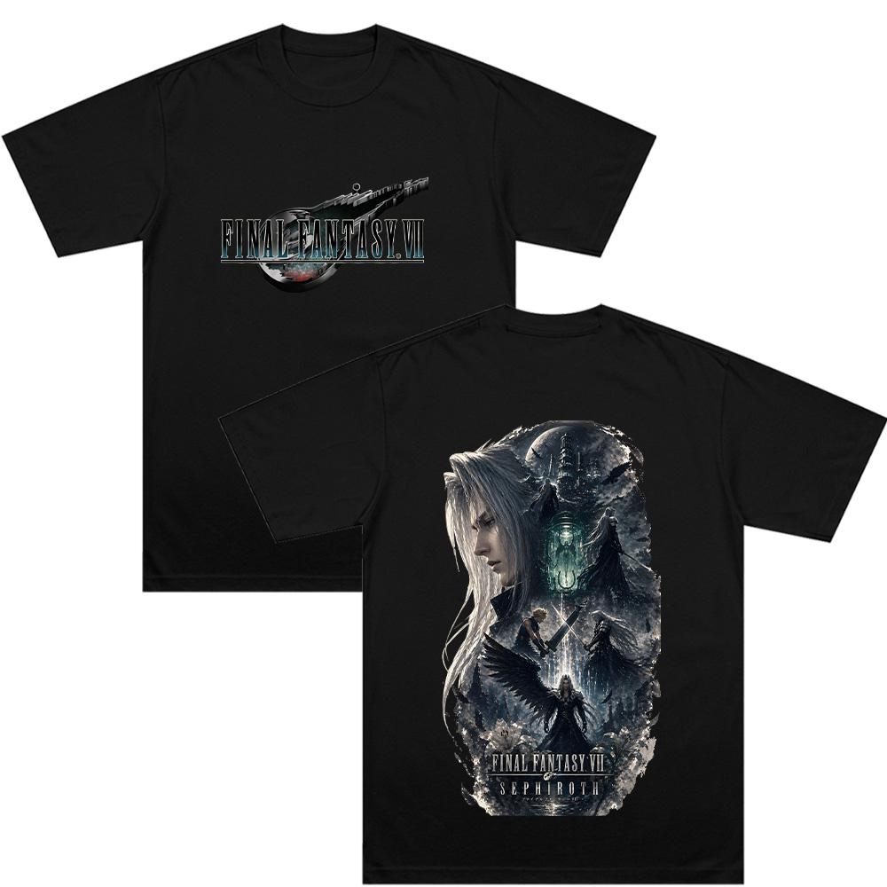 

Sephiroth Унисекс Хлопковая Футболка Игровая Уличная Одежда Графическая Футболка Подарки для Геймера Final Fantasy VII Одежда Топ с Коротким Рукавом Комфорт XS чёрный