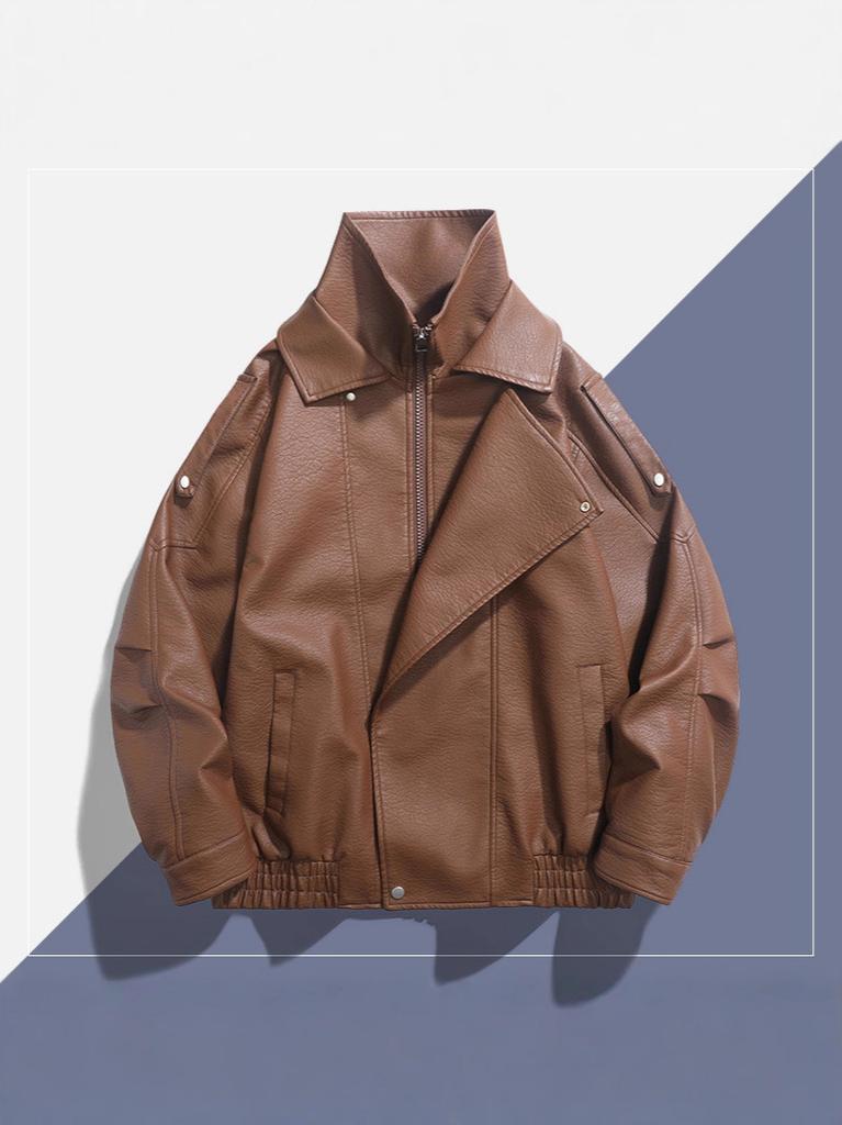 New two-open flight jacket men's spring and autumn live broadcast top leather jacket tooling casual more