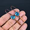 Blue Topaz Earrings, Copper Electroformed  Gemstone Jewelry, Handmade Earrings, For Thanksgiving