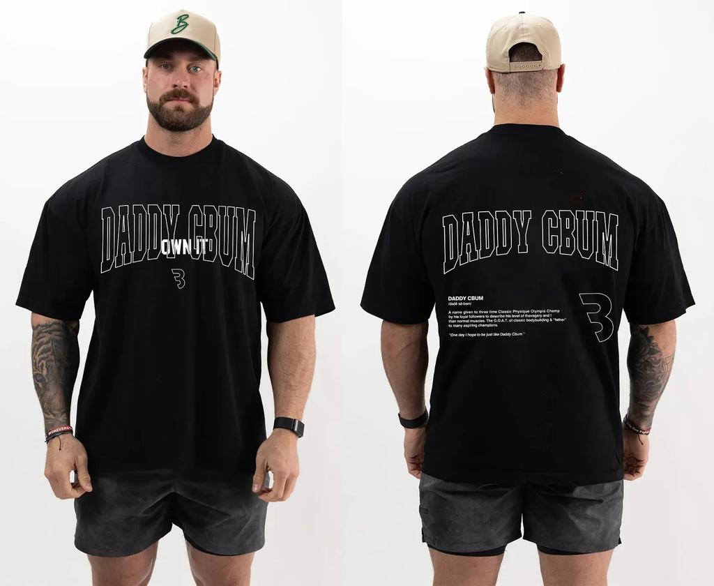 2025 Men's and Women's CBUM T-shirt Summer Fitness High Quality Cotton T-shirt Casual Black Top Oversized Street Short Sleeve