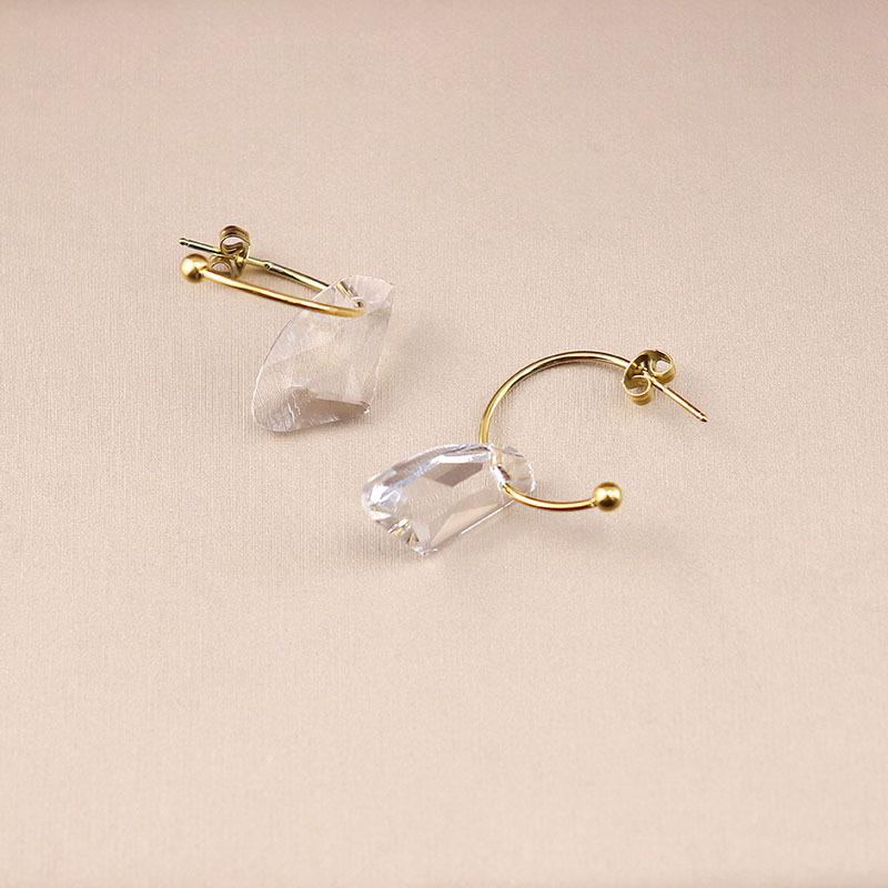 Titanium Steel Transparent Earrings Simple Stainless Steel Personality Geometric Versatile Earrings Earrings Women'S Gifts