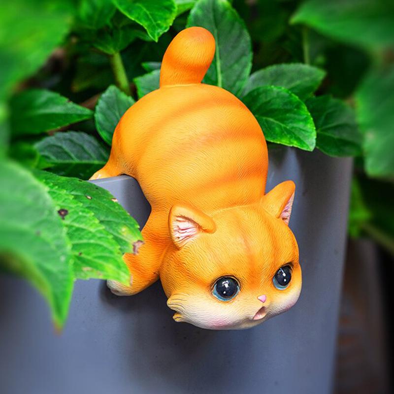 Cat Flower Pot Huggers For Flower Pots, Cute Plant Pot Hanger Ornaments, Funny Plant Decorations For Pots, Resin Cat Figurines