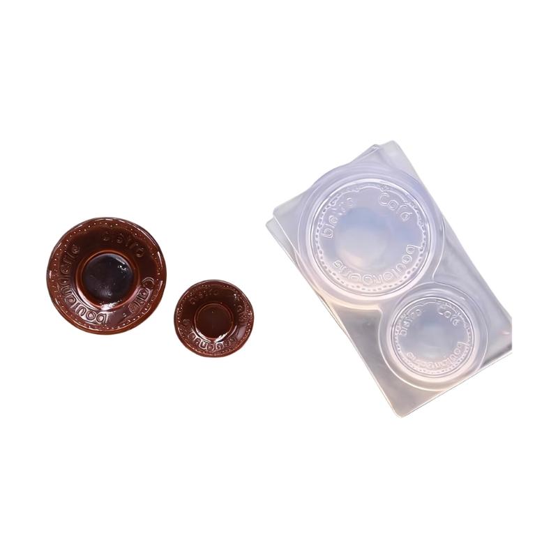Practical Pendant Molds Plate/Bowl Shape Handmade Ornament Moulds Silicone Texture for Clay Wax and Resin Crafting