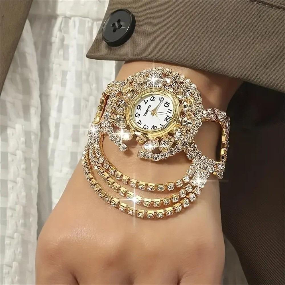 

Zinc Alloy Strap Bracelet Watch Gold Ladies Wristwatches New Women Quartz Watch Gifts золотой