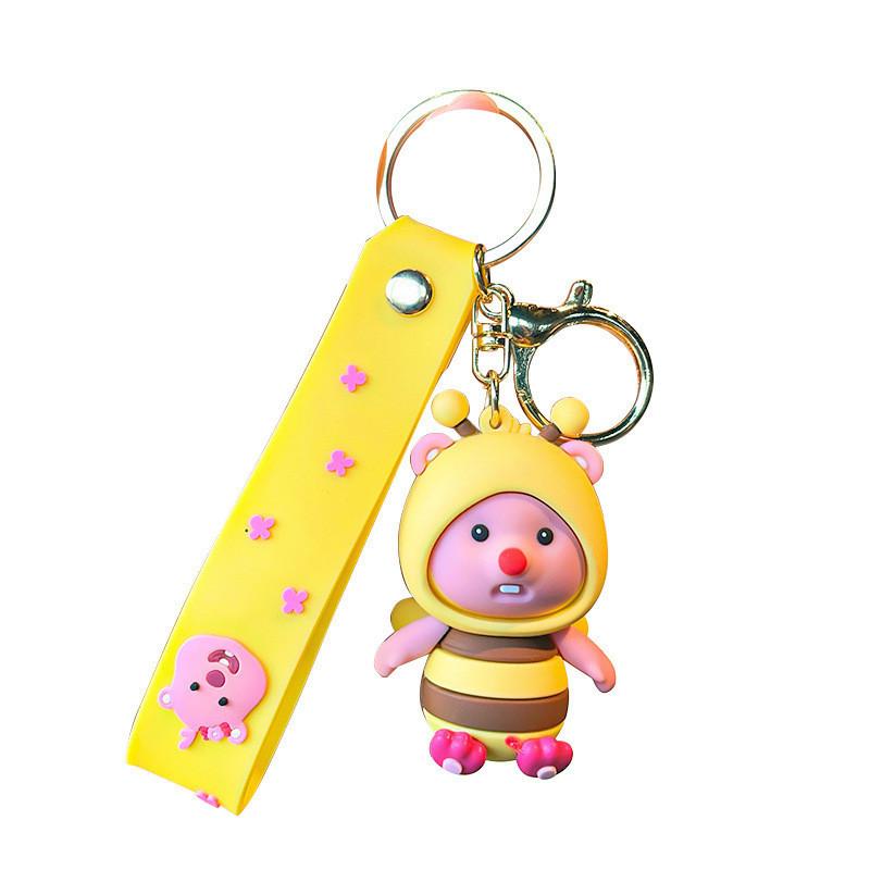 Adorable Cartoon Beaver Keychain Cute Silicone Figure For Girlfriend Gift