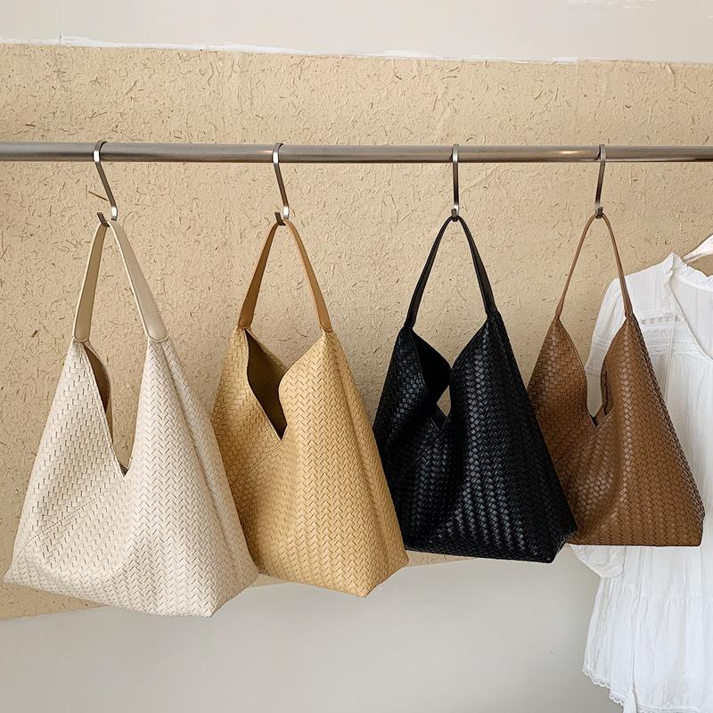 Borsa alla moda da donna a spalla singola, Borsa a mano casual con texture unica e look di alta gamma, Borsa shopper