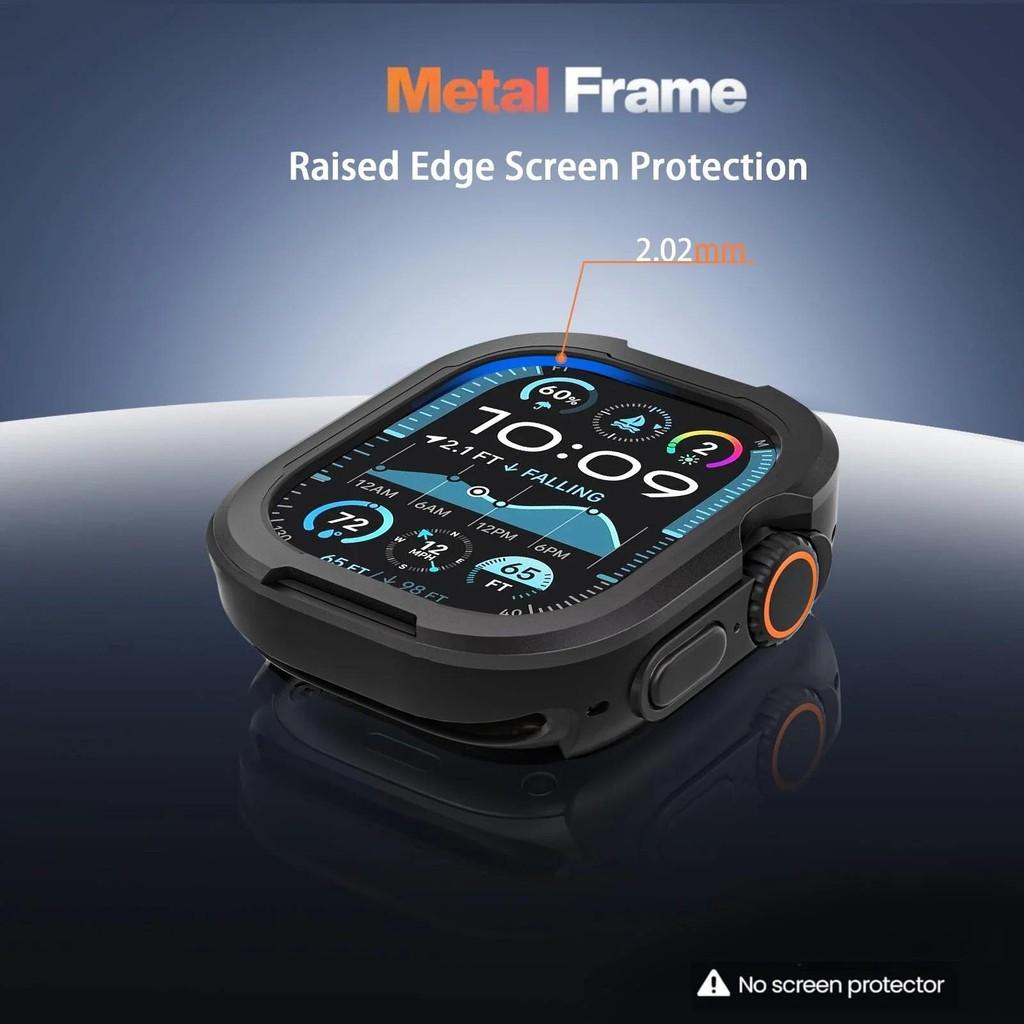 Metal + TPU Case Protector Frame Cover For Apple Watch 49mm 45mm 44mm 40mm 41mm For iWatch Series 10 9 8 7 6 5 4 SE Ultra 2 49mm