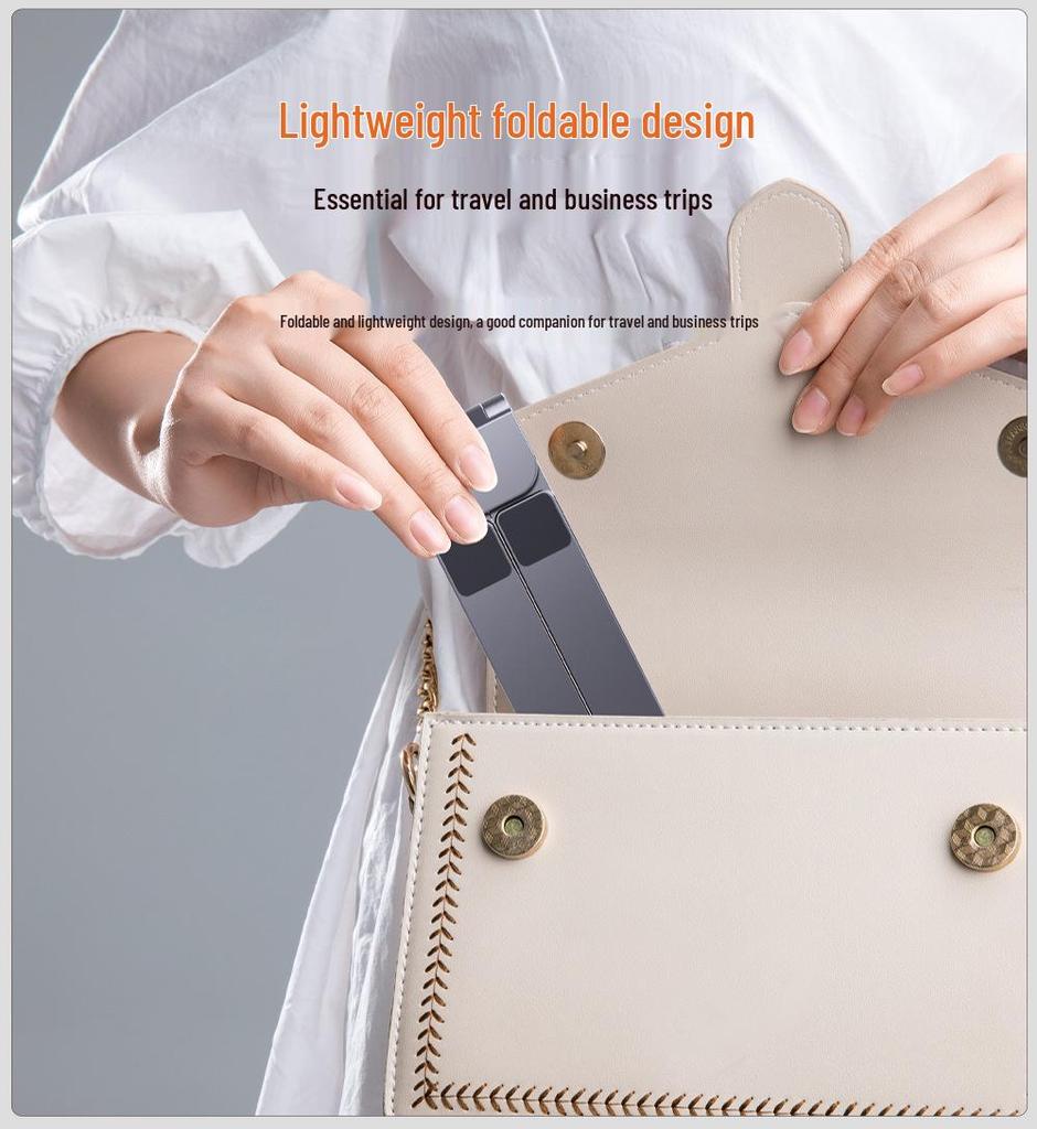 Aluminum Alloy Laptop Stand: Lightweight, Foldable, Dual-Layer Cooling and Elevation.