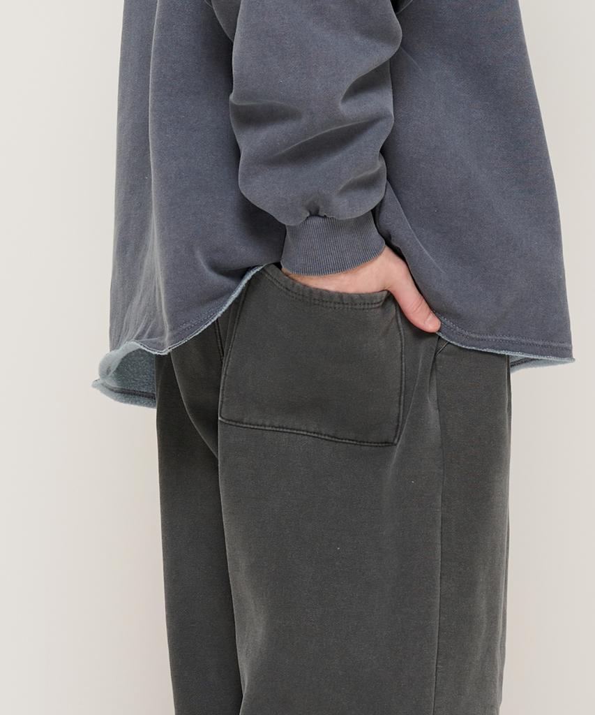 CARGOBROS In Pig Brushed Training Wide Straight Pants (Charcoal)
