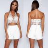 New Women's Sexy Suspender Lace Hollow Top Bottom Shirt