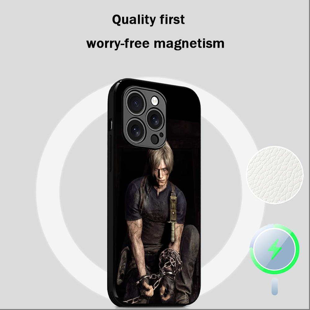 Ada wong X Leon hot game poster Phone Case For iPhone 17 16 15 14 13 12 Plus Pro Max  High-end Luxury Magsafe Sheepskin